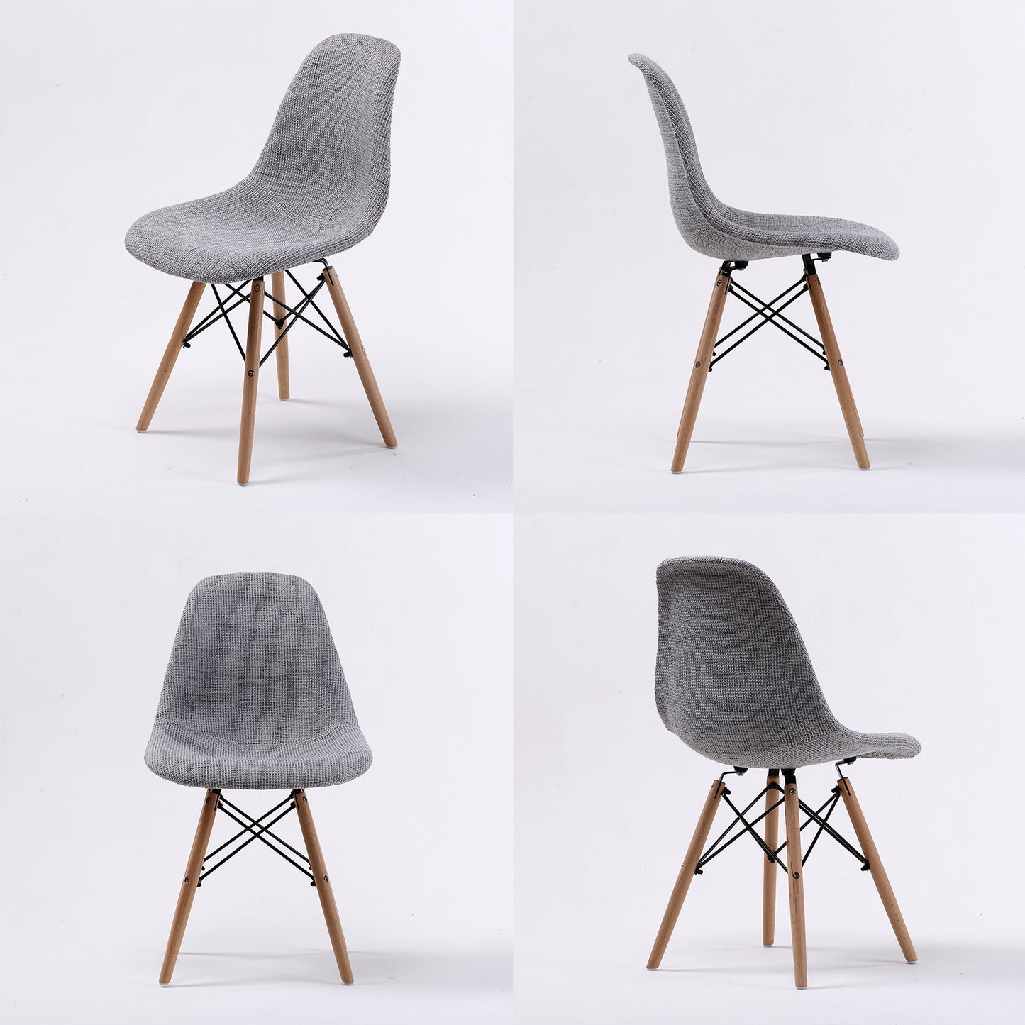 Dining Chairx 2 Grey Fabric
