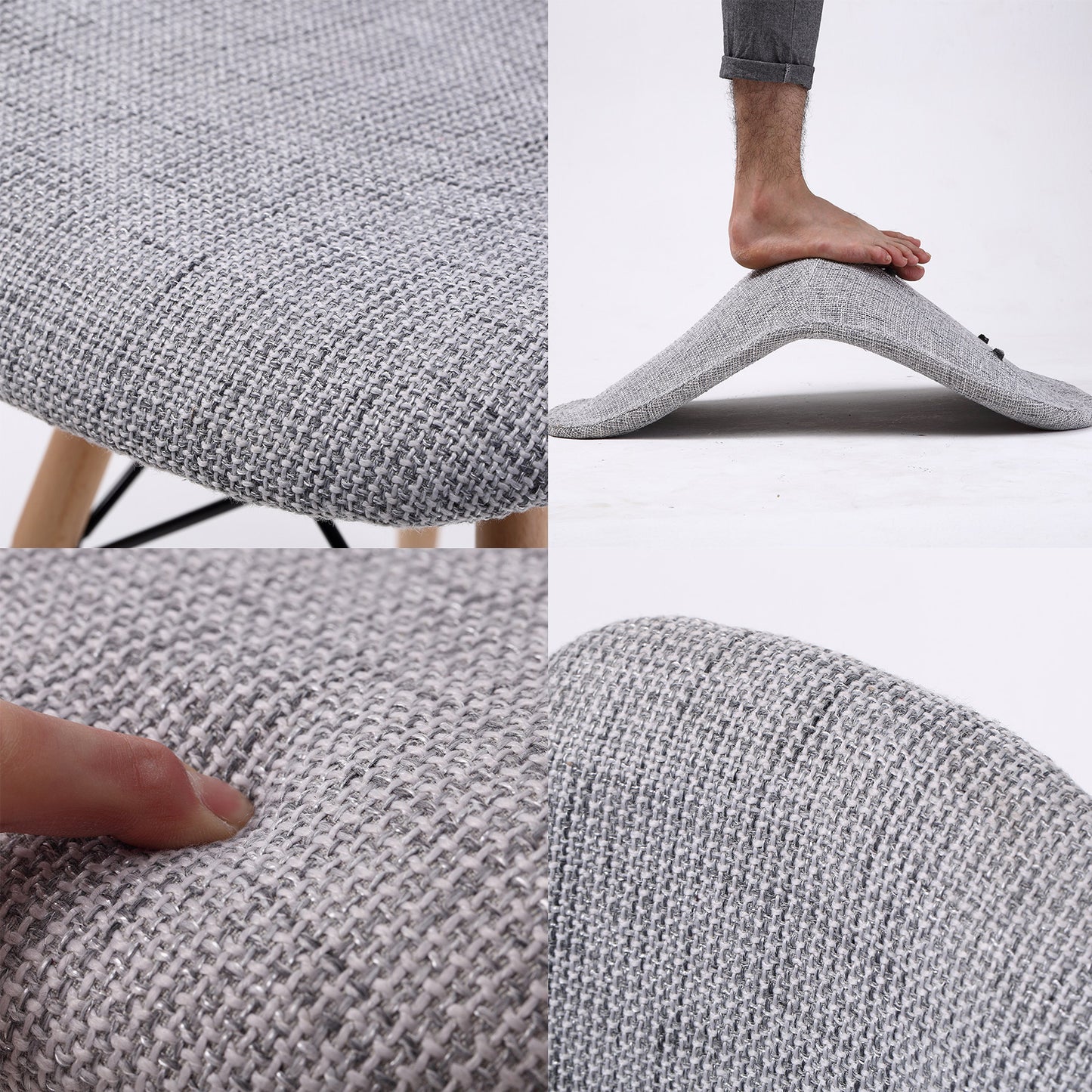 Dining Chairx 2 Grey Fabric