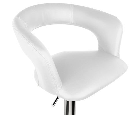 Set of 2 PU Leather Bar Stool White