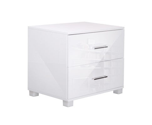 Bedside Table - High Gloss White