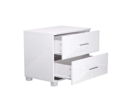 Bedside Table - High Gloss White