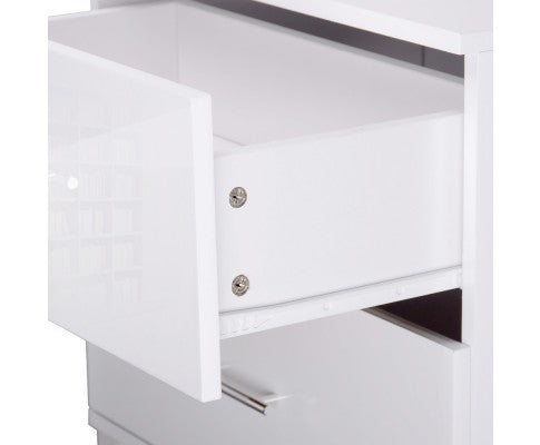 Bedside Table - High Gloss White