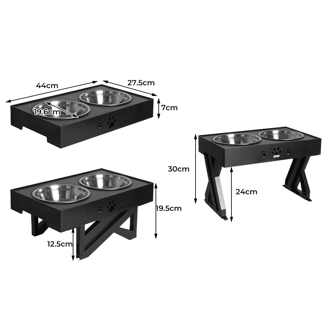 Pet Bowl Double - Adjustable Height Stand