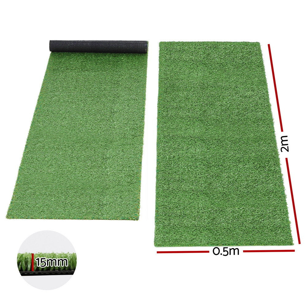 Artificial Grass x 2 Rolls 15mm Height 50cm x 2m