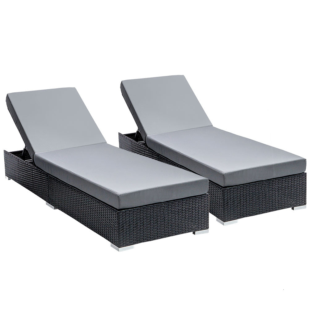 Sun Lounge 2 PC Wicker Adjustable