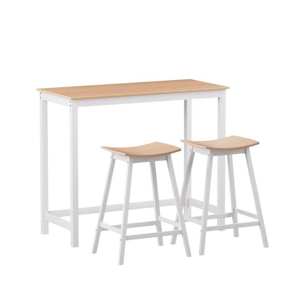 Bar Table and Stools Set - Solid Wood