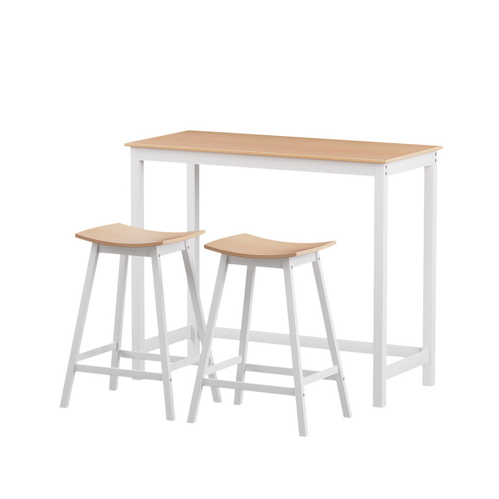 Bar Table and Stools Set - Solid Wood