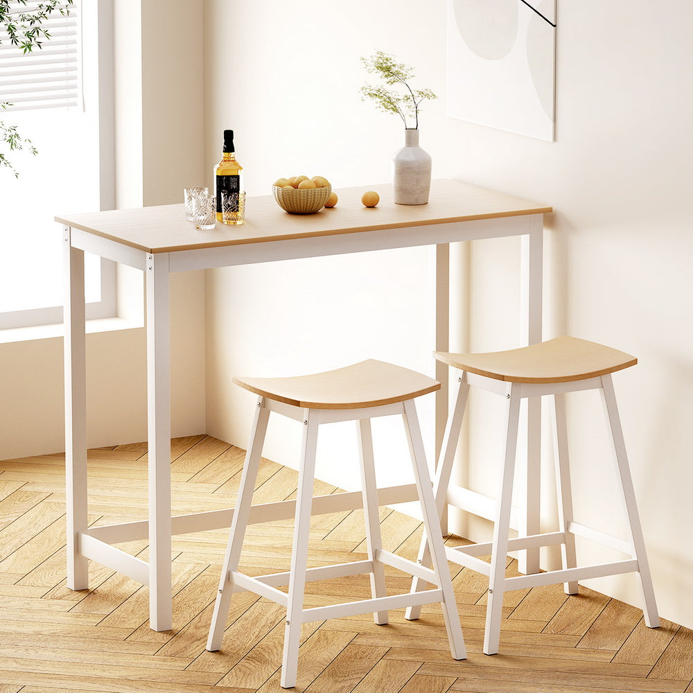 Bar Table and Stools Set - Solid Wood