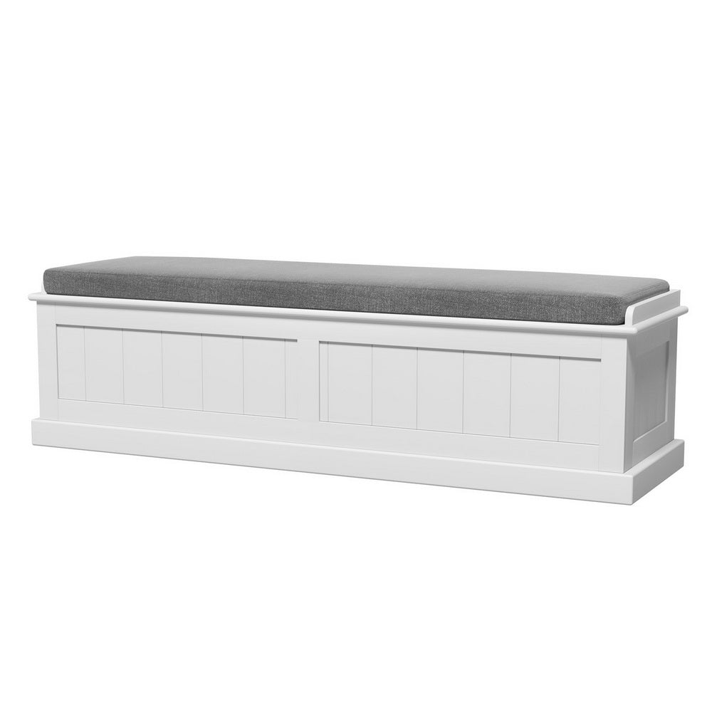 Ottoman Blanket Box 140cm Fluted Grey