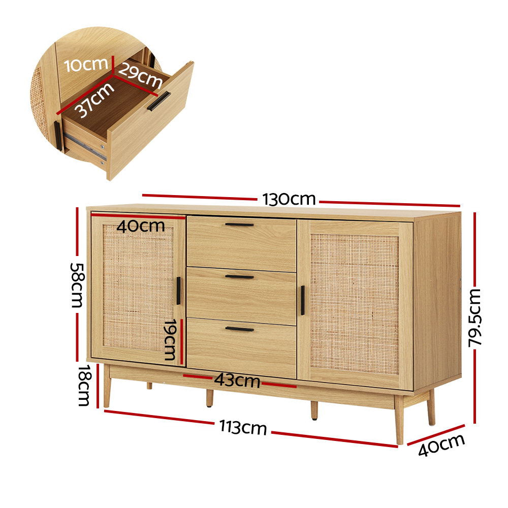 Buffet Rattan Sideboard - Oak