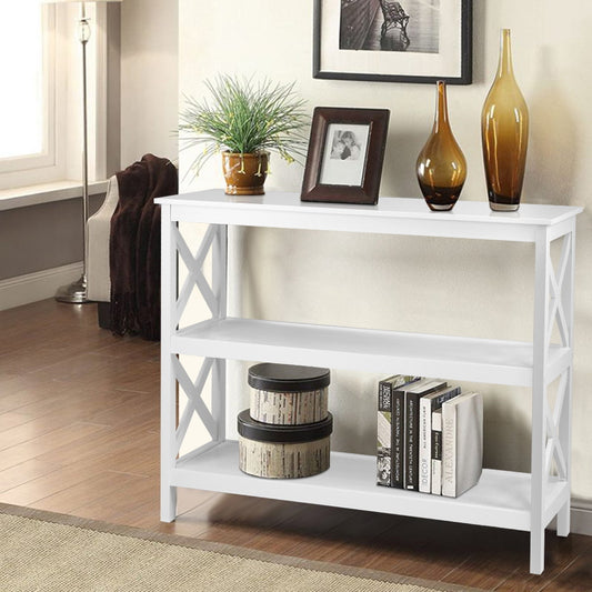 Hall Console Table 3-tier White Polly