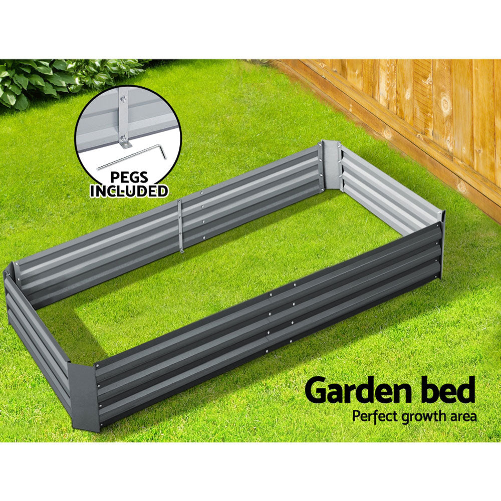 Garden Bed 210x90cm Planter Box - Galvanised Steel