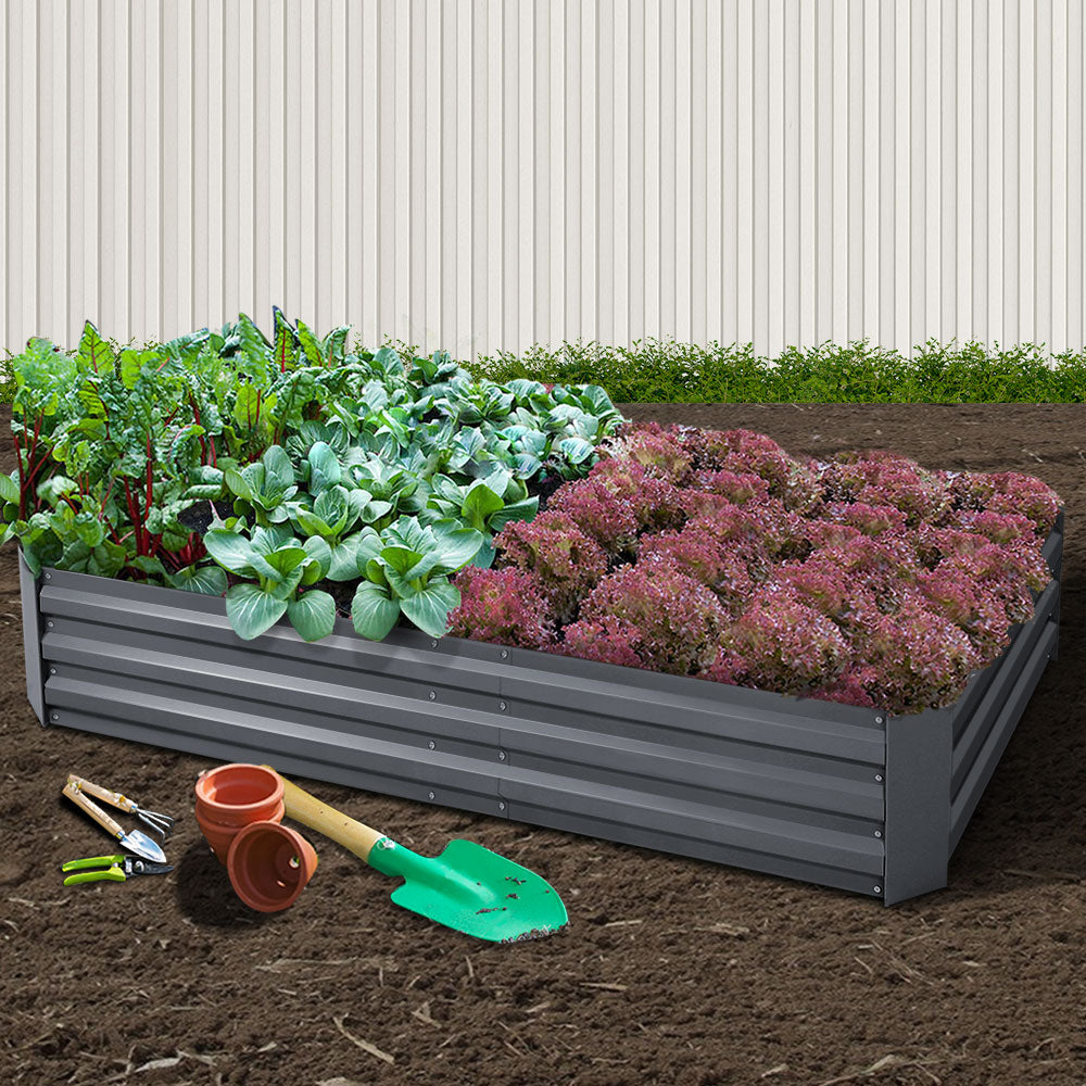 Garden Bed 210x90cm Planter Box - Galvanised Steel