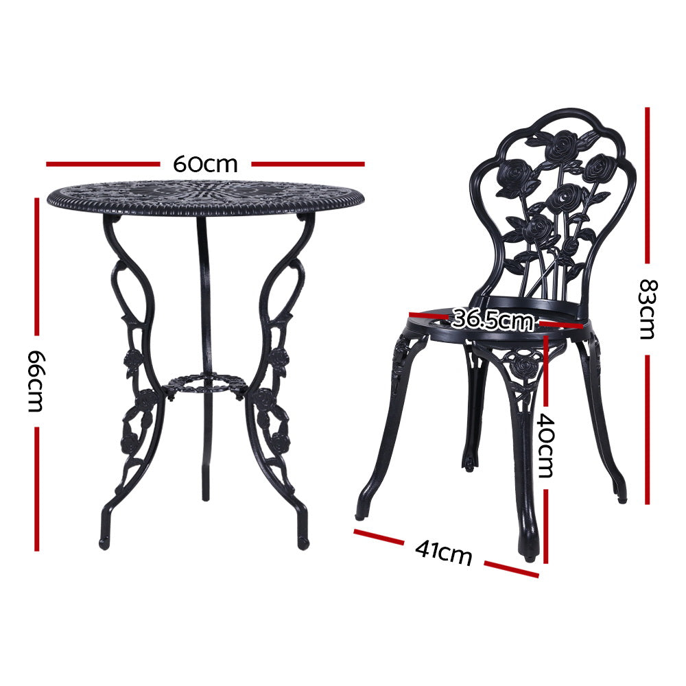 3PC Outdoor Setting  - 3PC  Black