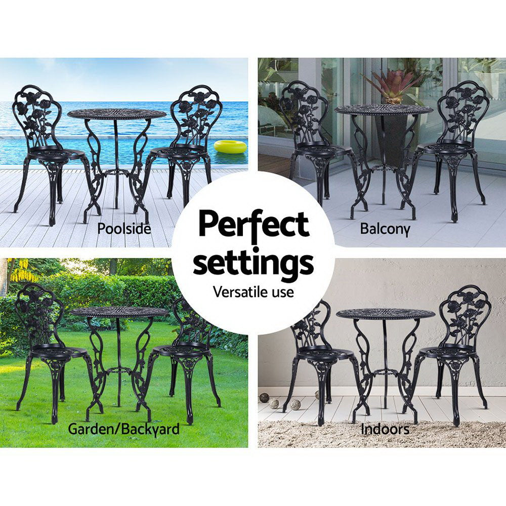 3PC Outdoor Setting  - 3PC  Black