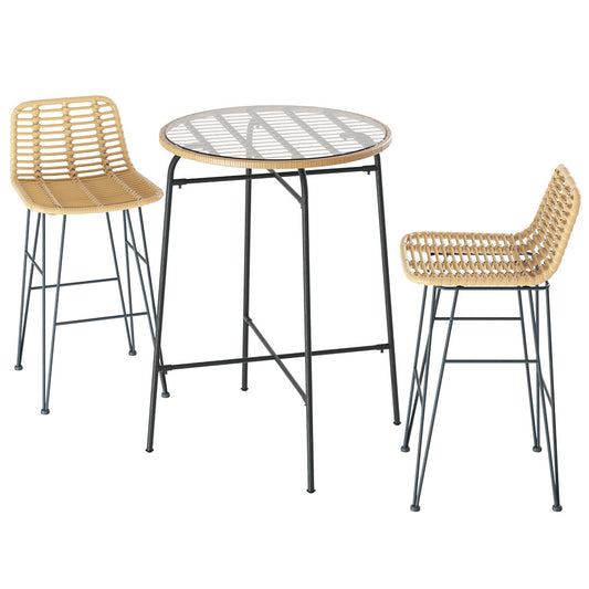 Bar Set 3-Piece Outdoor Wicker