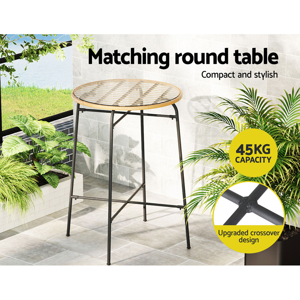 Bar Set 3-Piece Outdoor Wicker