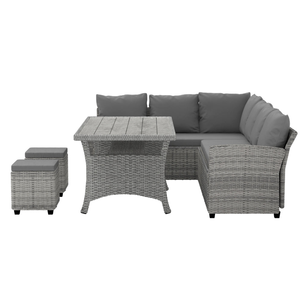 Outdoor Dining Set Wicker - 8 Seater