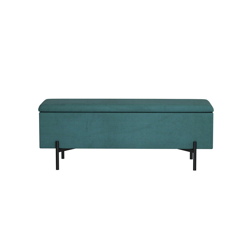 Ottoman Blanket Box 140cm Velvet Green