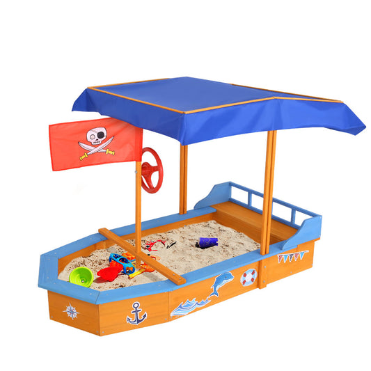 Kids Sandpit Wooden with Canopy - 150cm