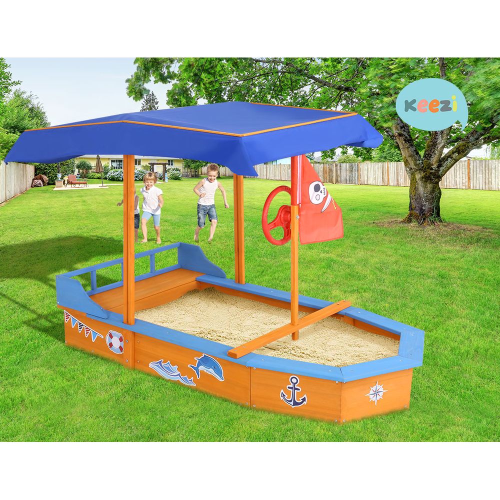 Kids Sandpit Wooden with Canopy - 150cm