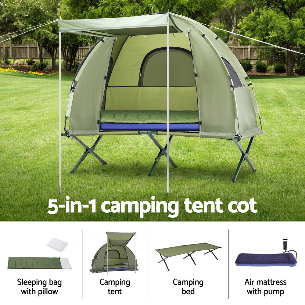 5-in-1 Camping Tent swag 1-person Air Mattress