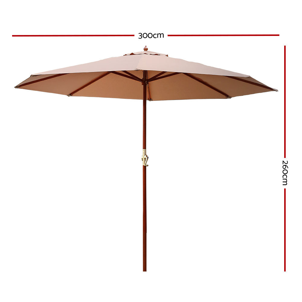 3m Outdoor Umbrella  3m - Beige