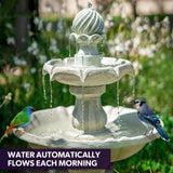 Water  Fountain 3 Tier Solar Powered - Light Grey