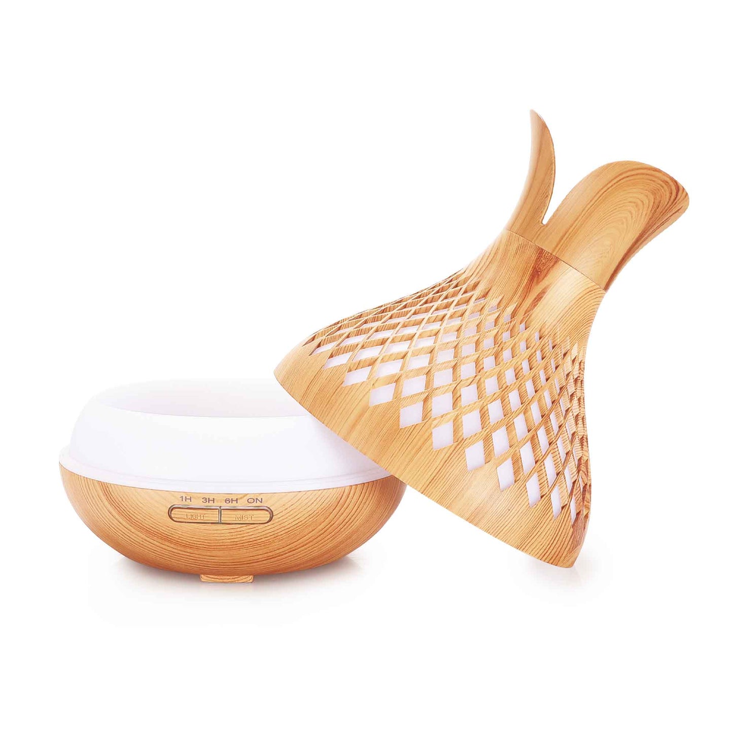 Aroma Diffuser and Remote - 500ml - Wood Mist Humidifier