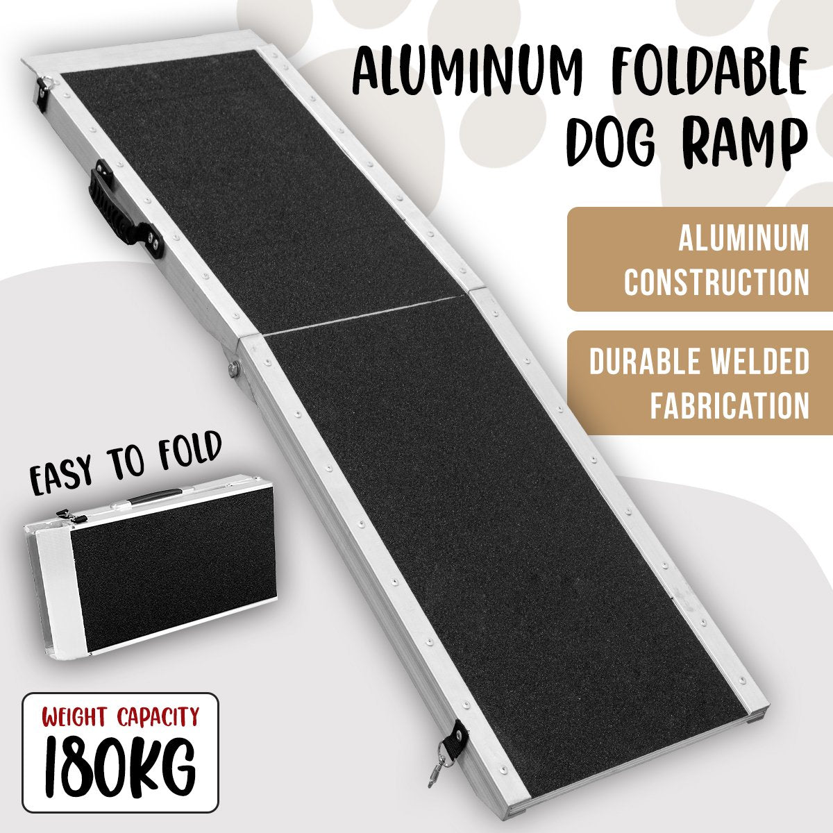 Dog Ramp Foldable Aluminium -  183 x 38cm