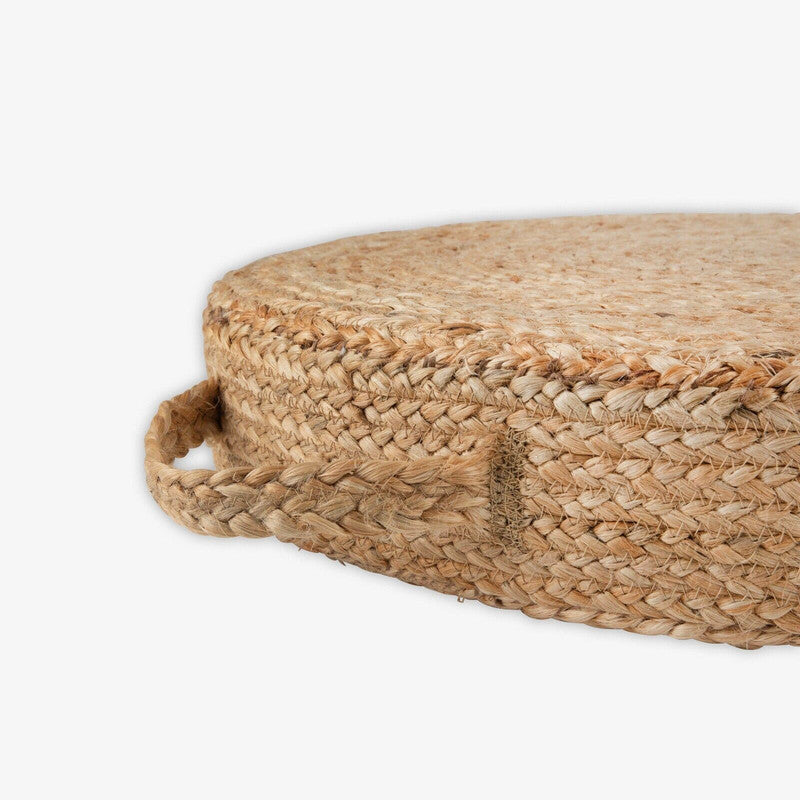 Ottoman Jute Hand Braided natural floor-pallet cushion 60 x 60 x 20 cm