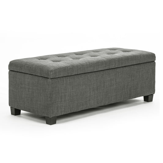 Ottoman Storage 102cm Fabric DARK GREY