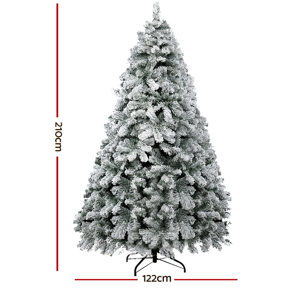 Christmas Tree 2.1m Snow Flocked Xmas Tree 780 Tips