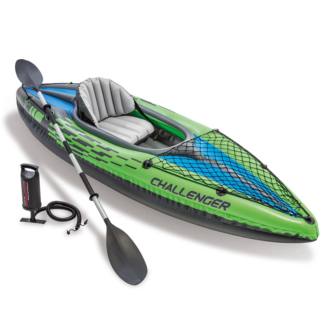 Intex Kayak Boat Inflatable K1 Sports Challenger 1 Seat Floating Oars River Lake