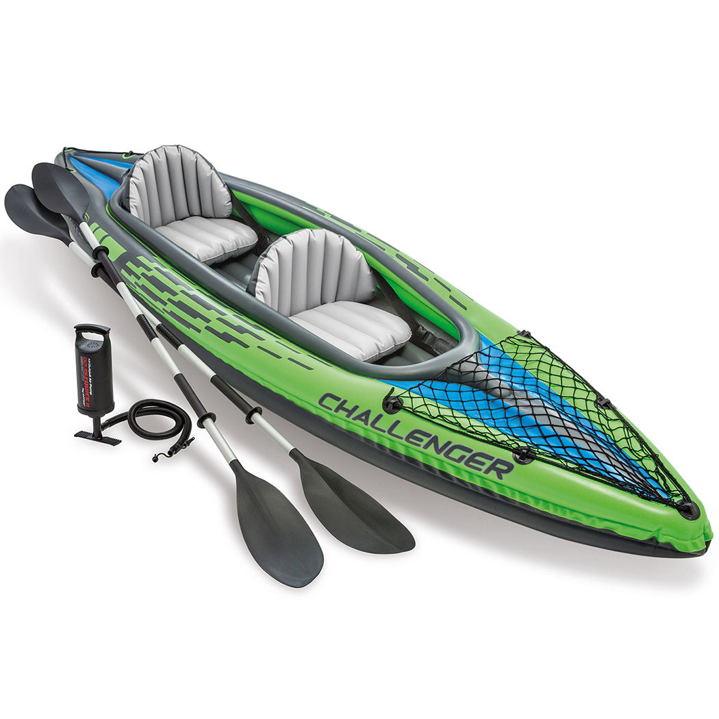 Intex Kayak Boat Inflatable K2 Sports Challenger 2 Seat Floating Oars River Lake