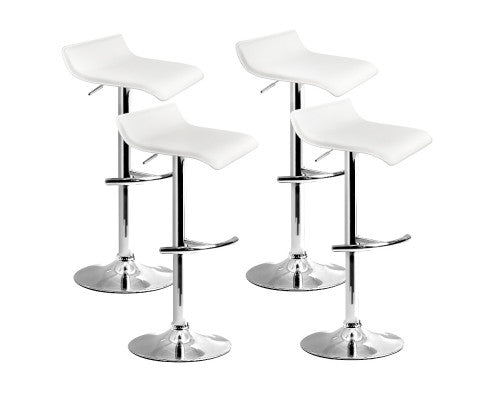 Bar Stools -Set of 4 PU Leather - White