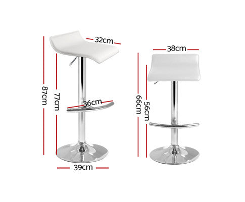 Bar Stools -Set of 4 PU Leather - White