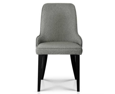 Set of 2 Fabric Dining Chairs Grey