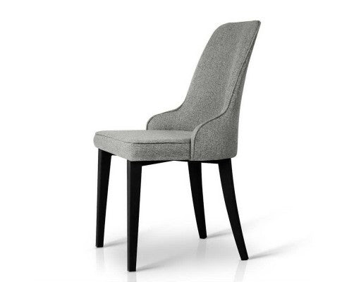 Set of 2 Fabric Dining Chairs Grey