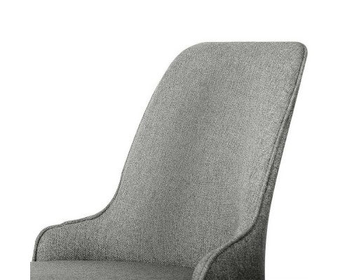 Set of 2 Fabric Dining Chairs Grey