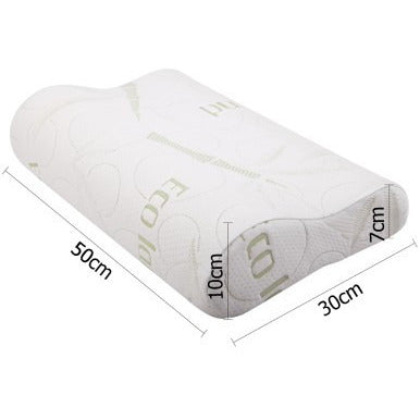 Set of 2 Bamboo Fabric Cover Contour Memory Foam Pillow 50 x 30 cm