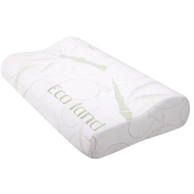 Set of 2 Bamboo Fabric Cover Contour Memory Foam Pillow 50 x 30 cm