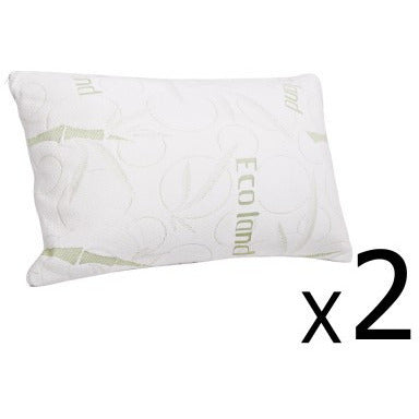 Set of 2 Bamboo Fabric Cover Shredded Memory Foam Pillow 70 x 40 cm