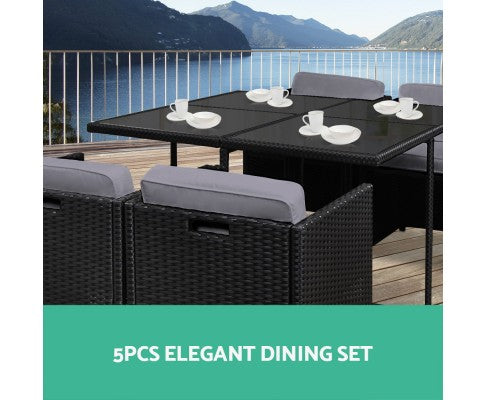 Wicker Dining Set - 5 Piece