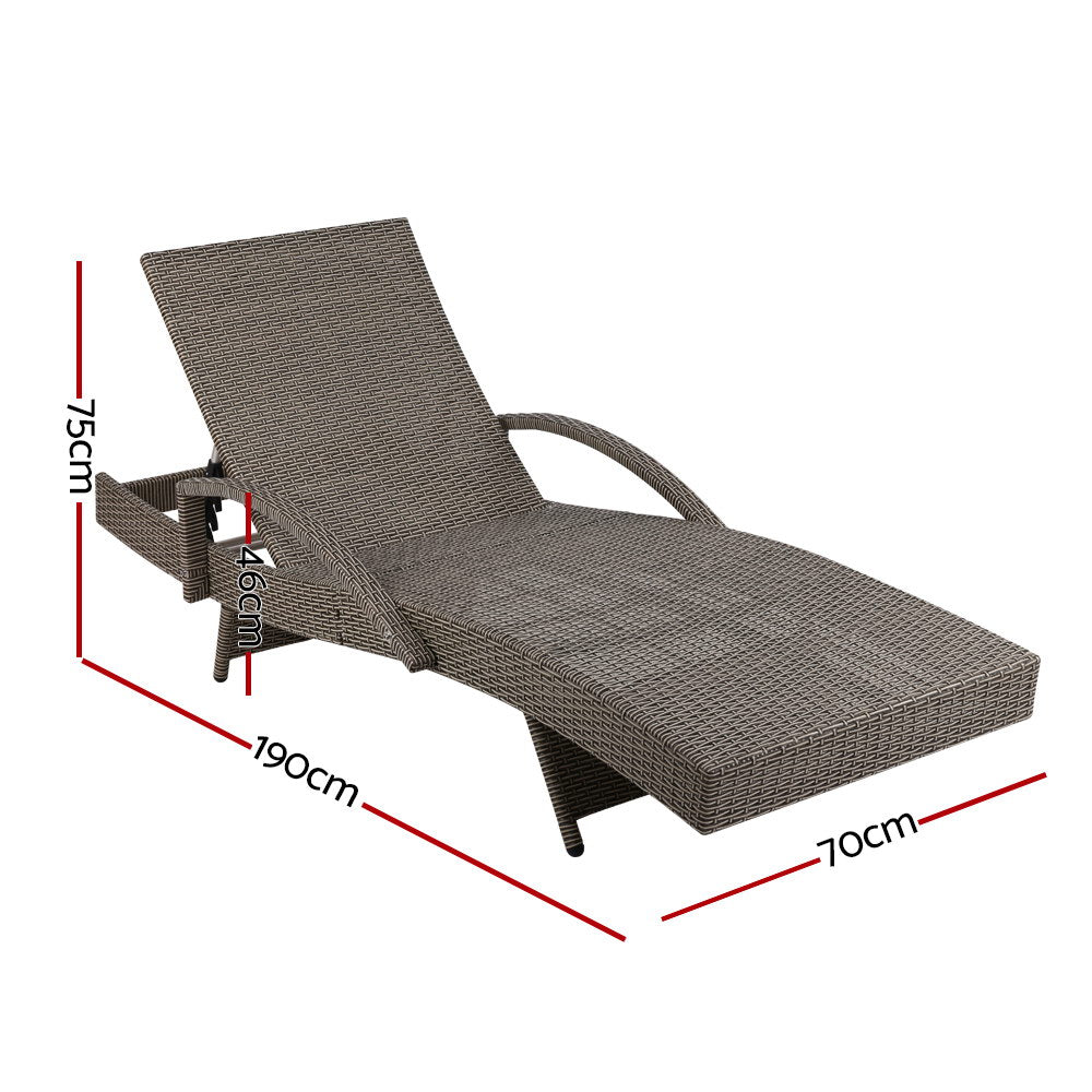 Sun Lounge -Set of 2 with Cushion