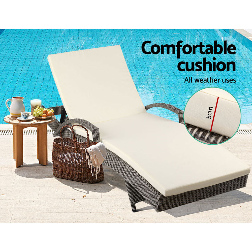 Sun Lounge -Set of 2 with Cushion