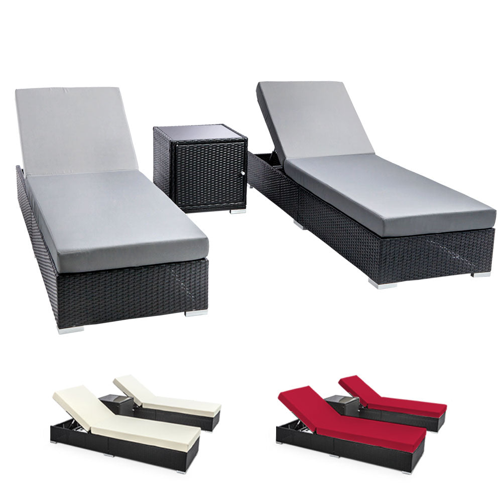 Sun Lounge 3PC - Wicker