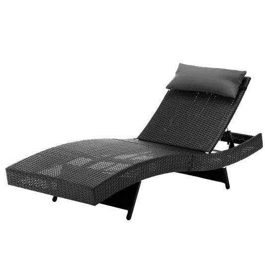 Sun Lounge - Wicker -Black