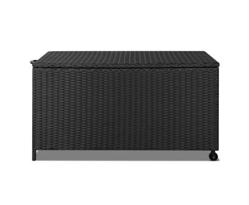 Wicker Outdoor Storage Box - Black