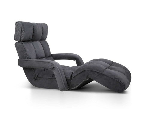 Lounger with Arms  Adjustable – Charcoal
